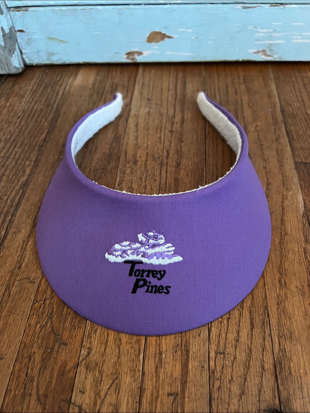 Vintage LaMode Torrey Pines Purple/White Terry Visor One Size